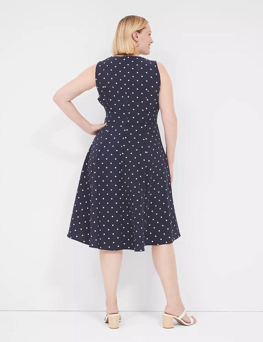 Lane Bryant Lena Sleeveless Level-Hem Women Midi Dress Navy | MHE421WX