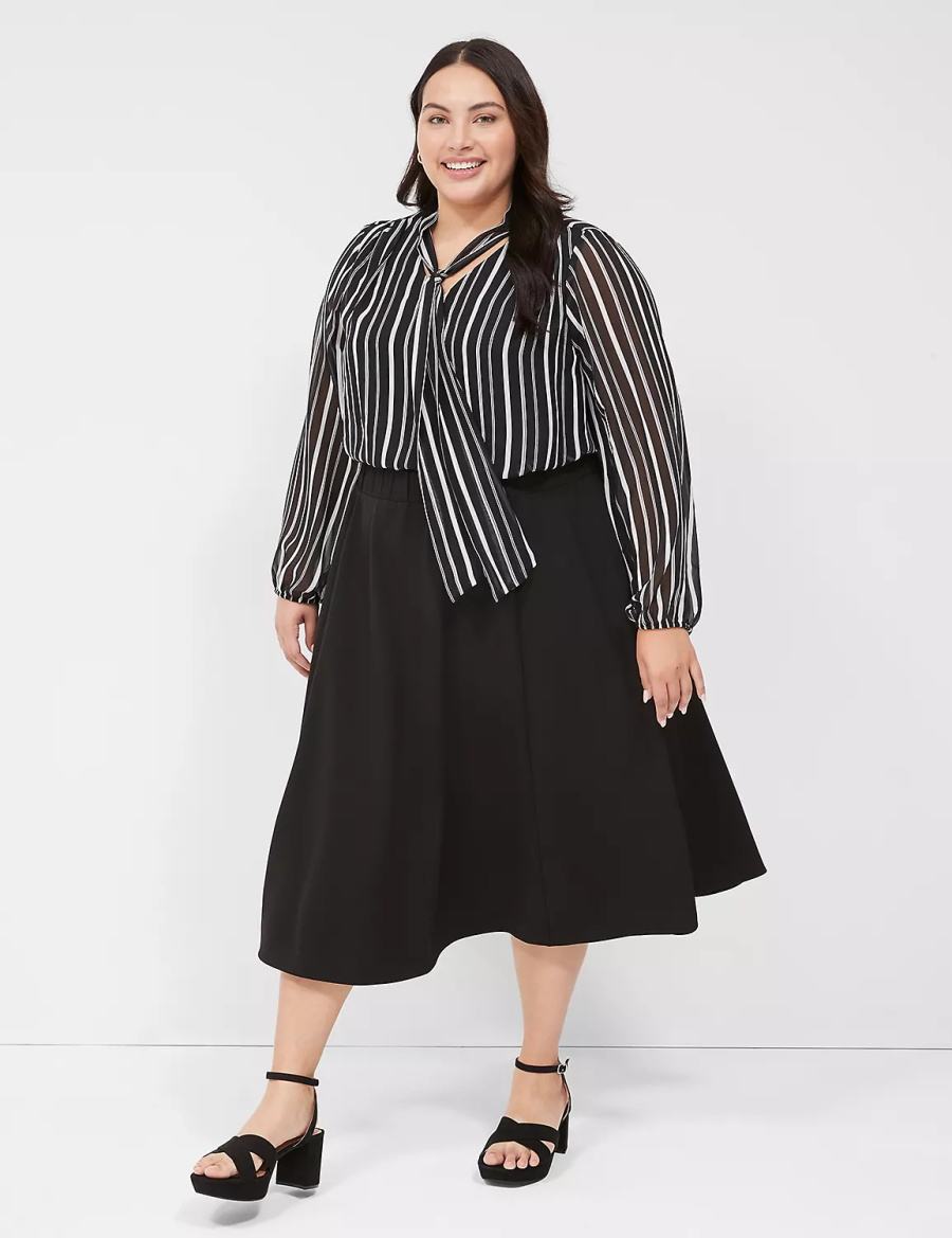 Lane Bryant Lena Women Skirts Black | OUI5549TC