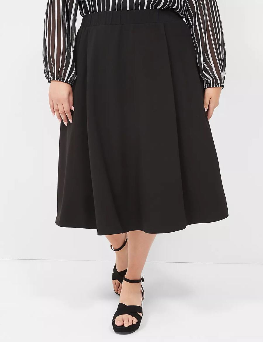 Lane Bryant Lena Women Skirts Black | OUI5549TC