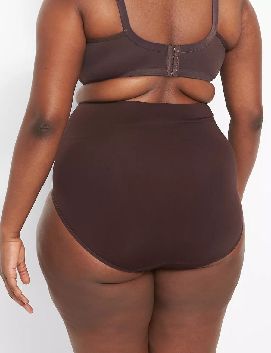 Lane Bryant Level 2 Shaping High-Waist Full Women Briefs Chocolate Purple | HCU7113UA