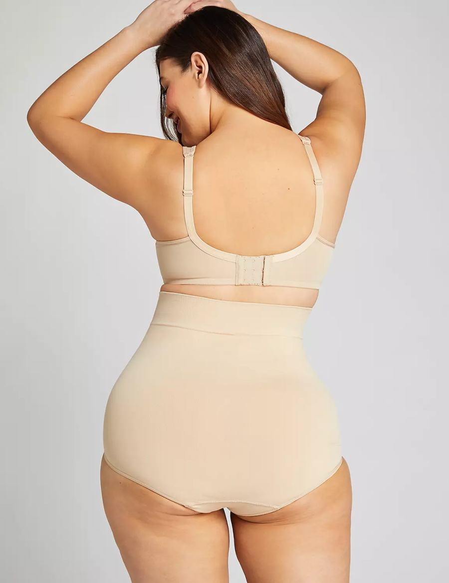 Lane Bryant Level 2 Shaping Ultra High-Waist Brief Women Briefs Beige | KYE3291FM