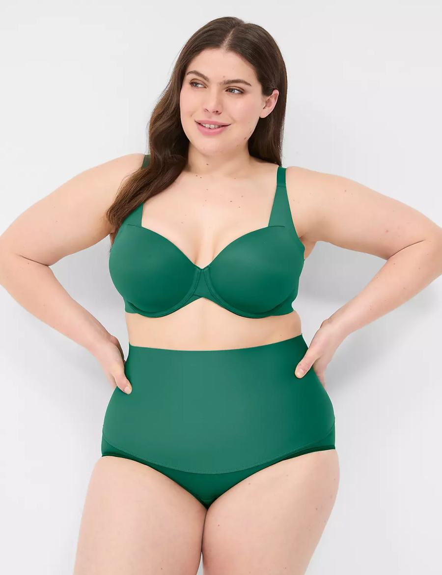 Lane Bryant Level 2 Totally Smooth High-Waist Women Briefs Dark Green | YIU935QC