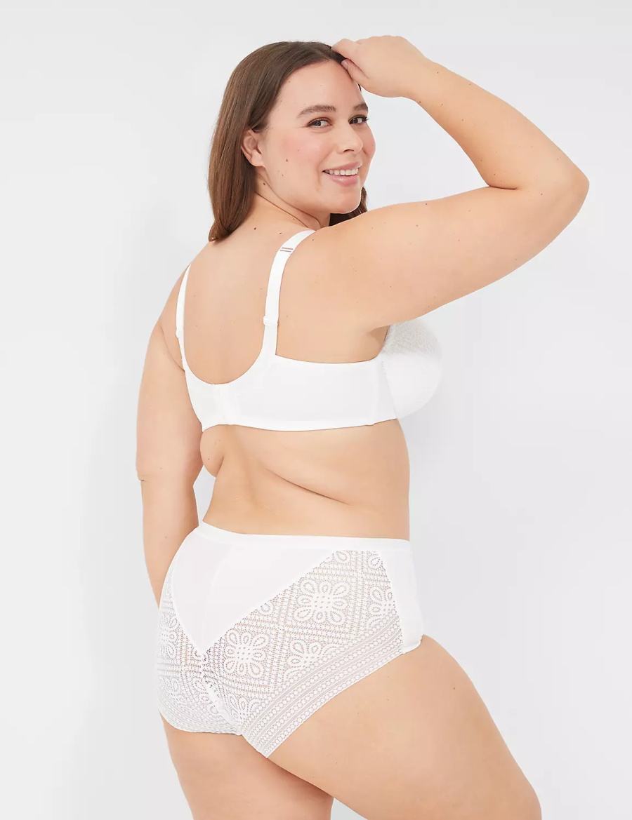 Lane Bryant Lightly Lined Full Coverage With Lace Women Bralettes White | OSX5978PC