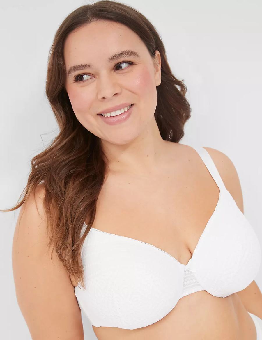 Lane Bryant Lightly Lined Full Coverage With Lace Women Bralettes White | OSX5978PC