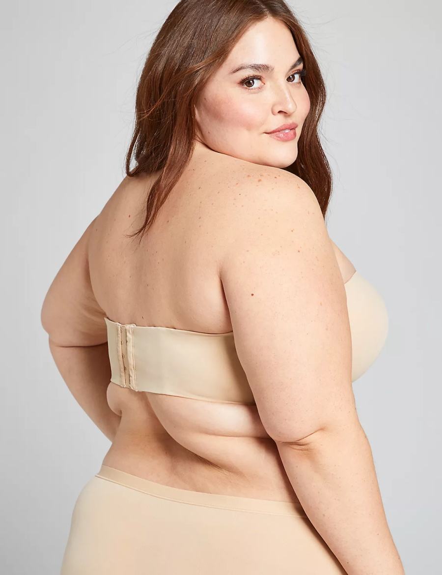 Lane Bryant Lightly Lined Multi-Way Women Strapless Bra Beige | AAK827AG