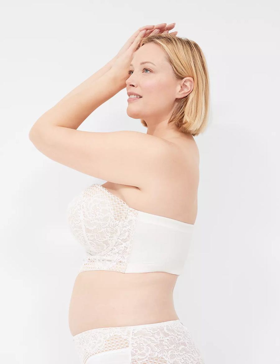 Lane Bryant Longline Boost Multi-Way Women Strapless Bra White | WDM5528FT