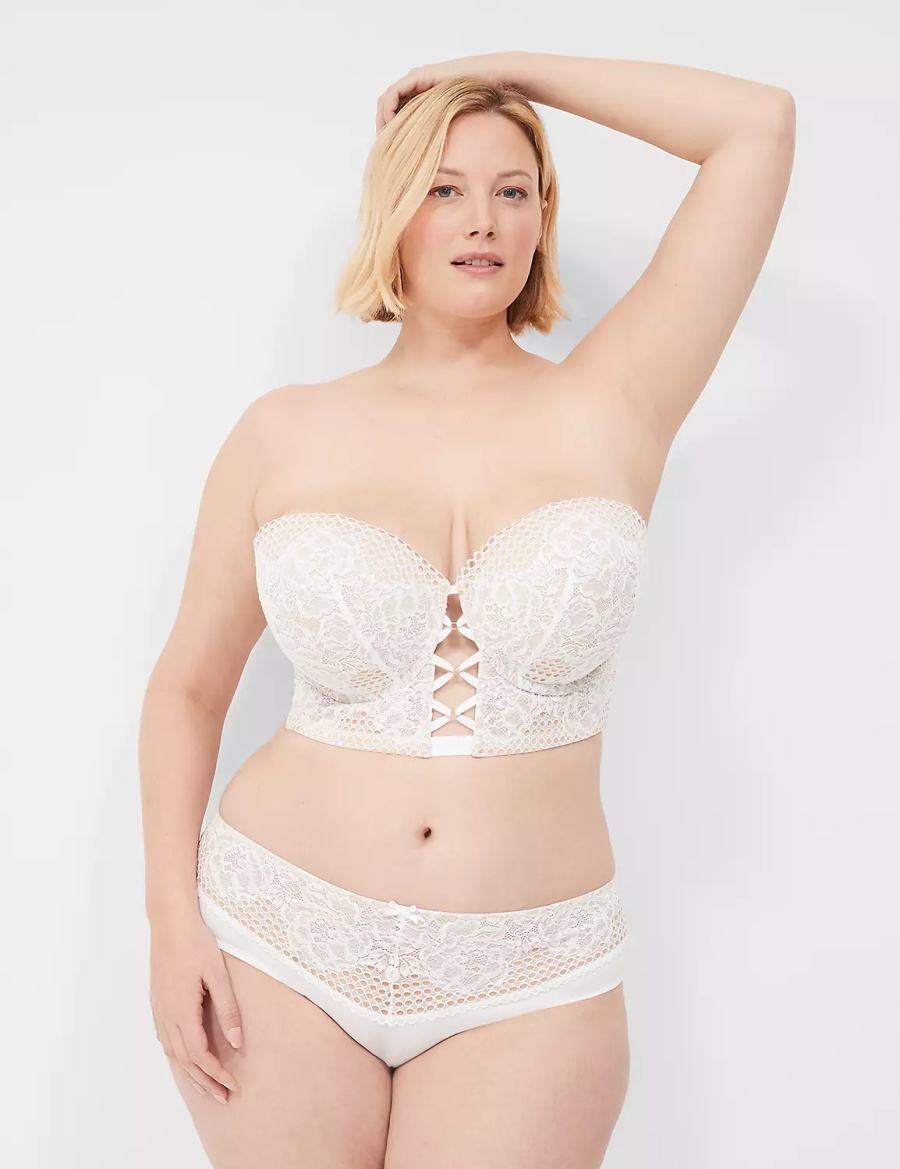 Lane Bryant Longline Boost Multi-Way Women Strapless Bra White | WDM5528FT