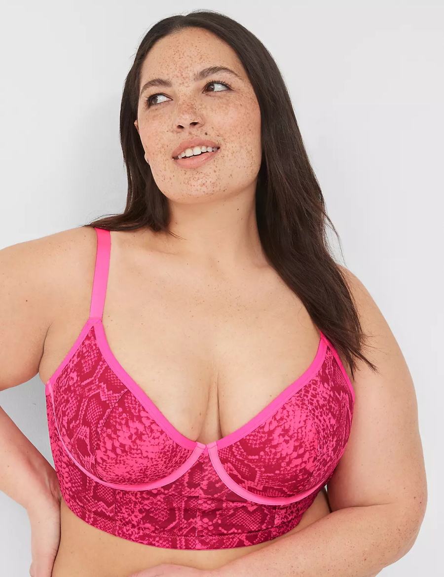 Lane Bryant Longline Demi Women Bralettes Pink | BWI797UG