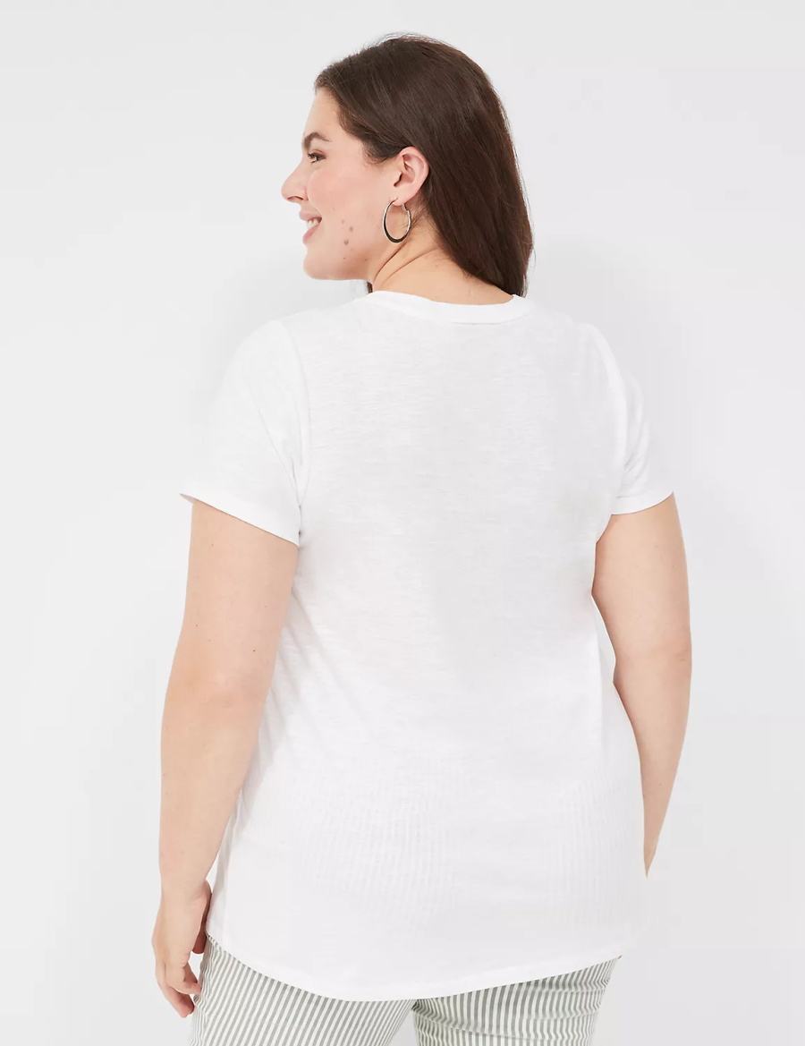 Lane Bryant Love & Faith Graphic Tee Women T Shirts White | ORF6351SR