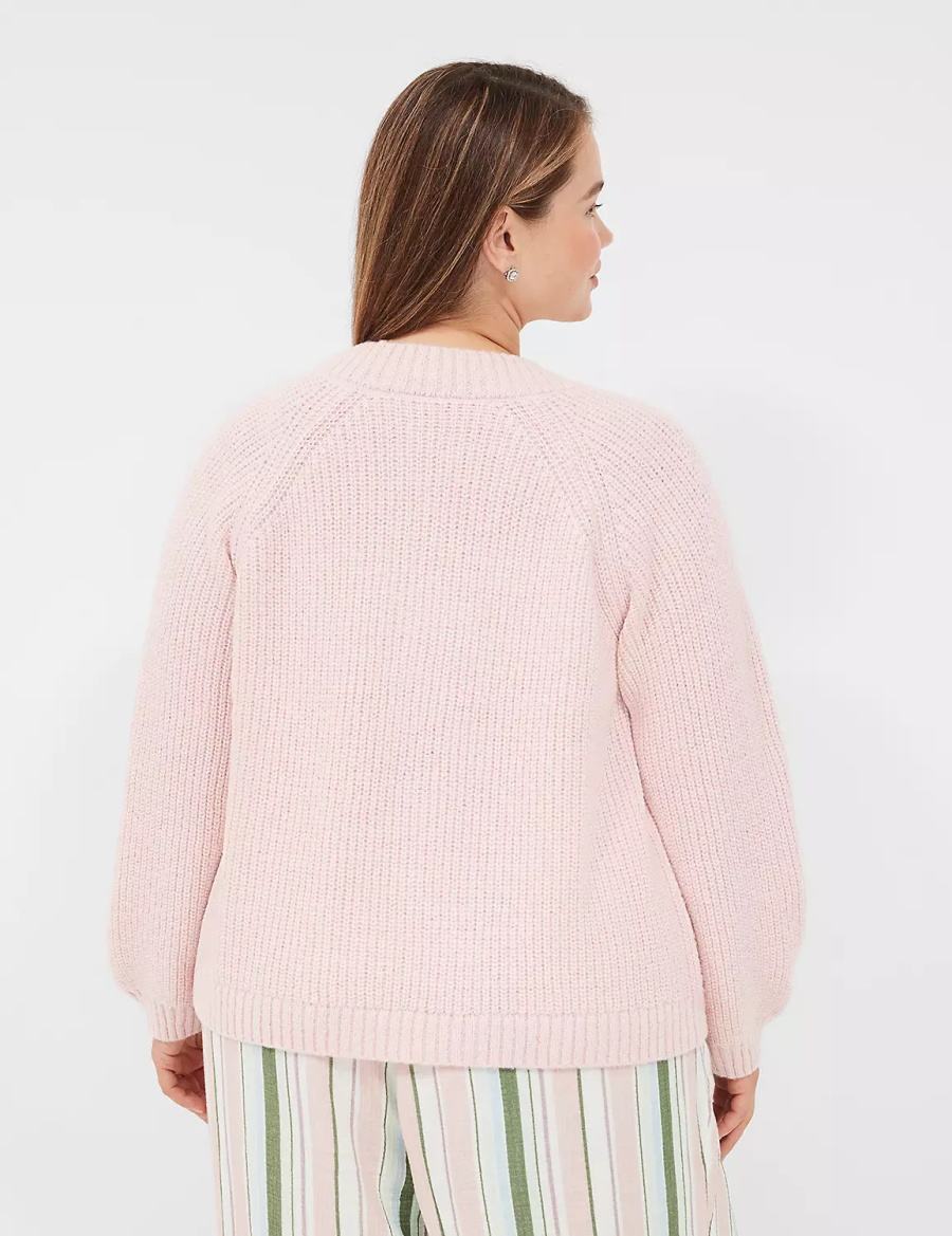 Lane Bryant Lurex Knit Sleep Women Cardigan Pink | BQL4582KW