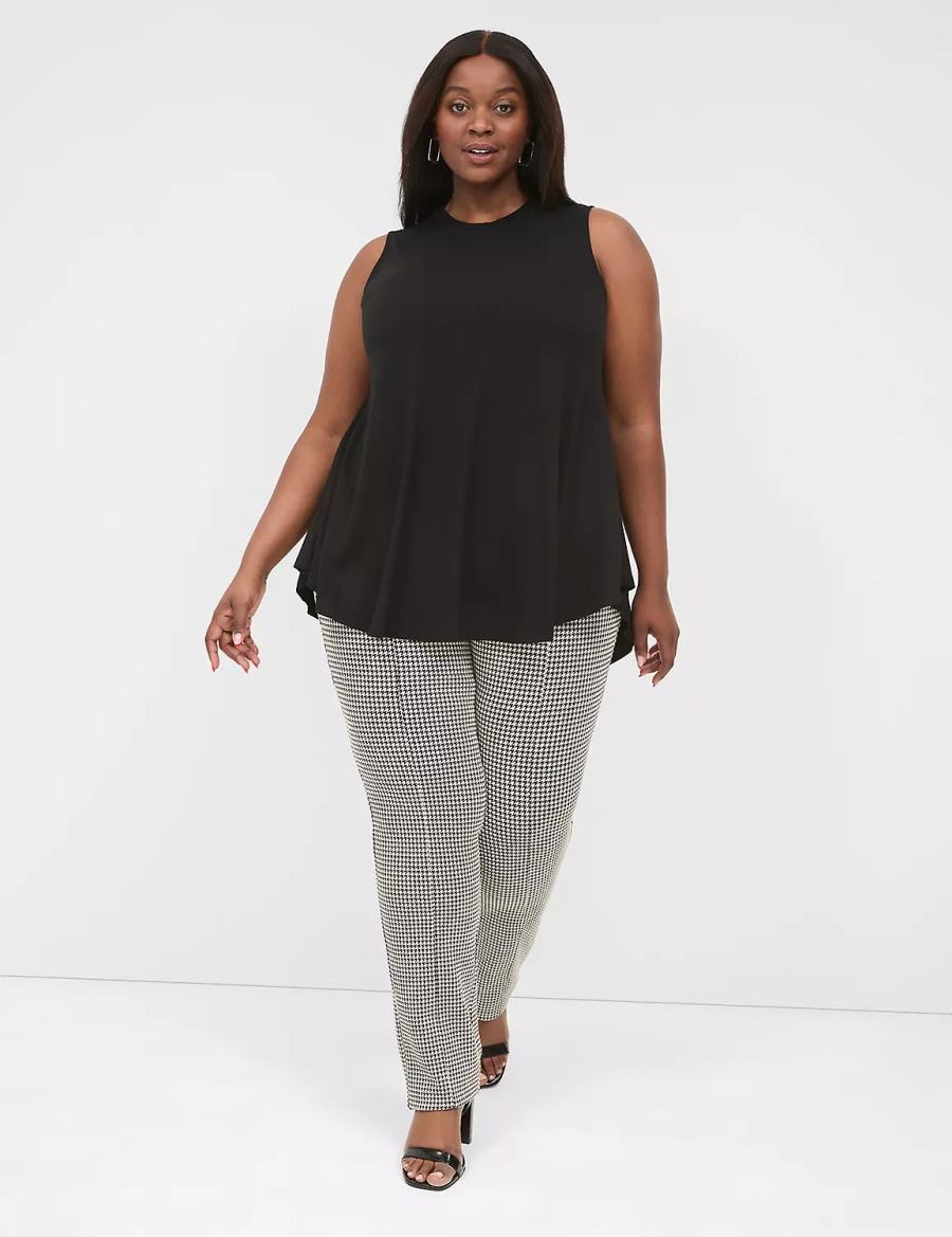 Lane Bryant Max Swing Sleeveless High-Neck Tunic Women T Shirts Black | PGT1889SK