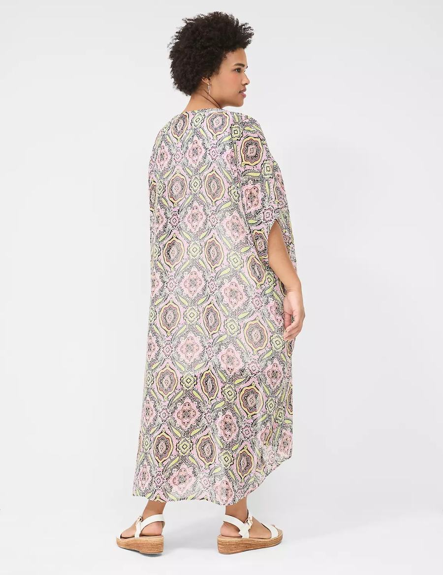 Lane Bryant Maxi Chiffon Overpiece Women Robe Multicolor | JSM6295HD