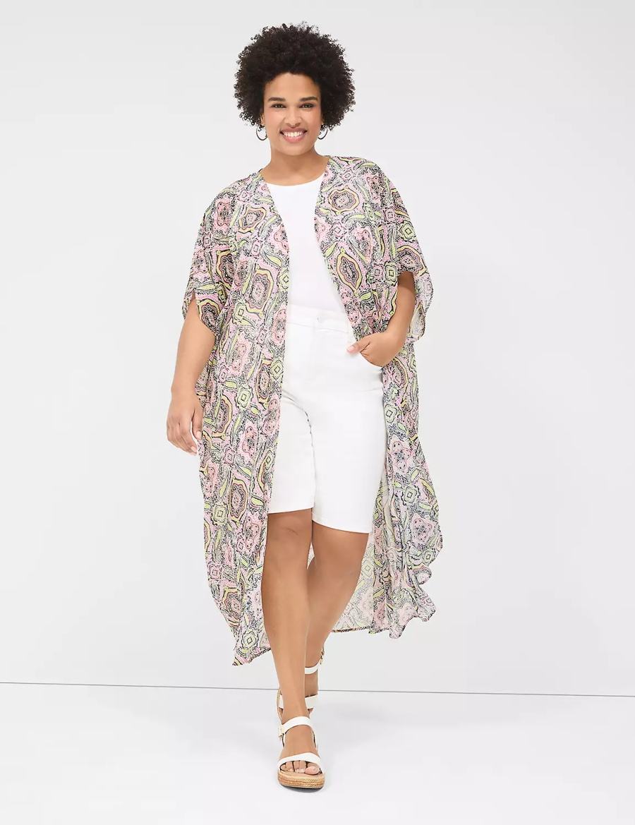 Lane Bryant Maxi Chiffon Overpiece Women Robe Multicolor | JSM6295HD