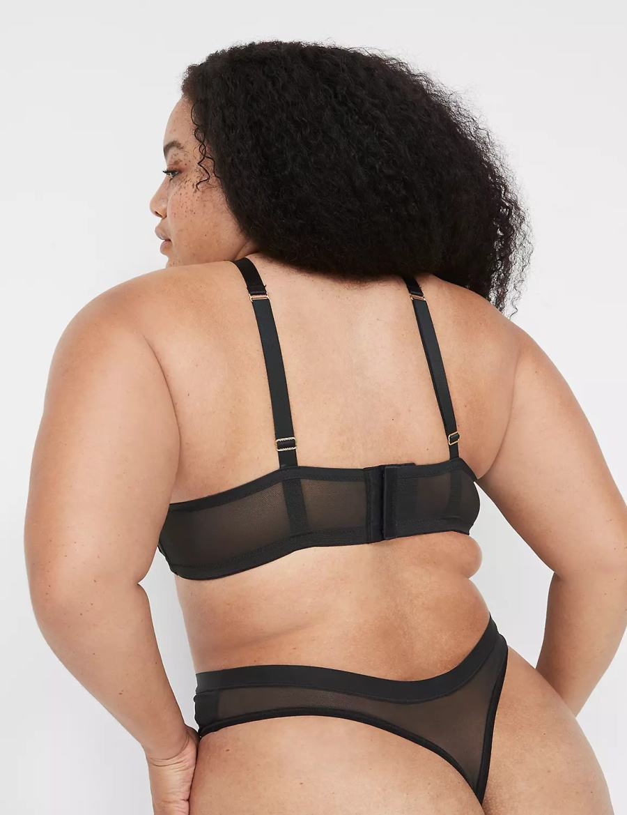 Lane Bryant Mesh Bandeau Women Bralettes Black | GTX9861FI