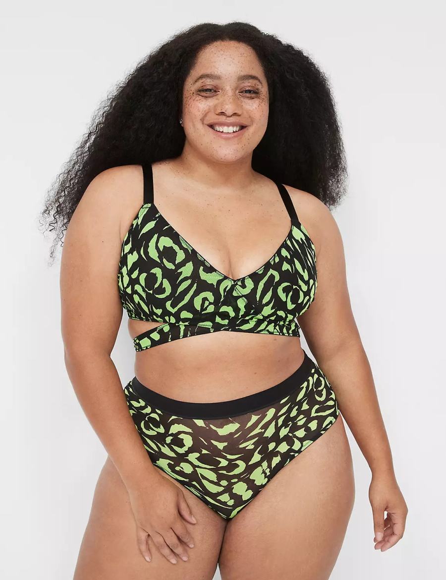 Lane Bryant Mesh Crossover Strappy Women Bralettes Green | XPD2414NY