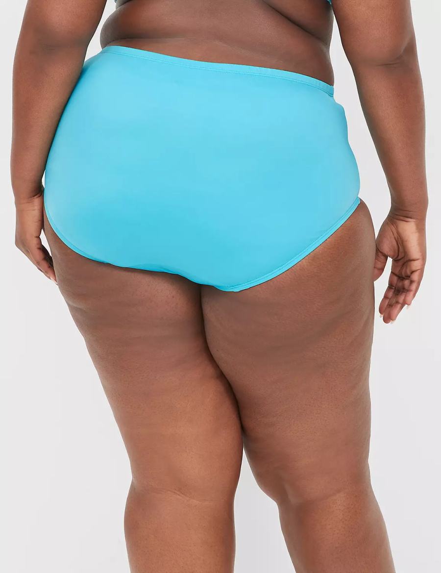 Lane Bryant Mid-Rise Swim Women Briefs Blue | YDB4015EF