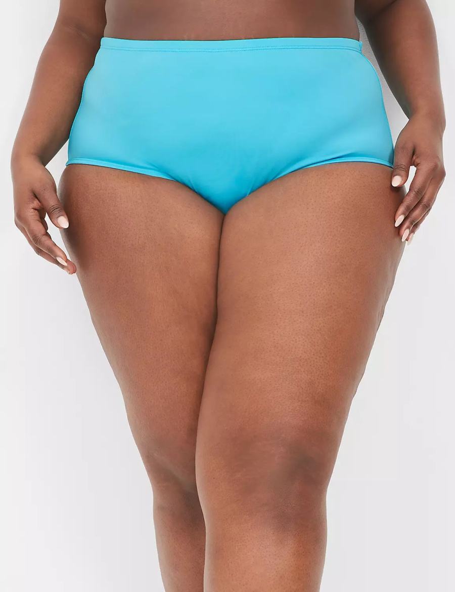 Lane Bryant Mid-Rise Swim Women Briefs Blue | YDB4015EF