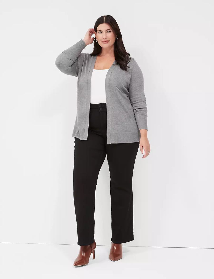 Lane Bryant Modern Long-Sleeve Open-Front Women Cardigan Grey | XXG6080RR