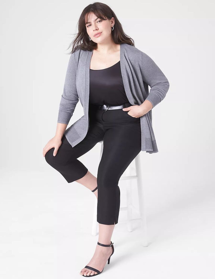 Lane Bryant Modern Long-Sleeve Open-Front Women Cardigan Grey | XXG6080RR