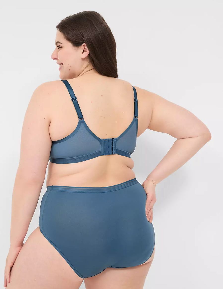 Lane Bryant Modern Romance Lightly Lined Demi Women Bralettes Blue Grey | VMA1061VD