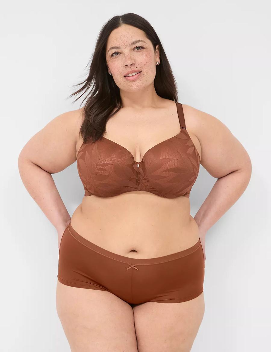 Lane Bryant No-Show Boyshort Women Briefs Brown | IJS10087WO