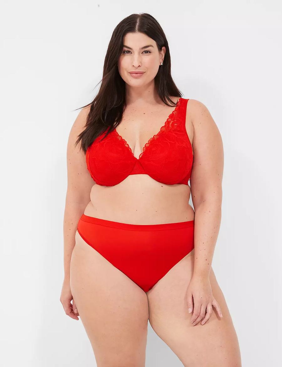 Lane Bryant No-Show French Cut Women Briefs Red | RLW6960JG