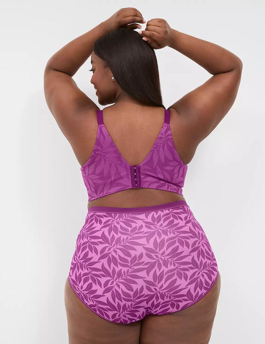 Lane Bryant No-Show High-Waist Women Briefs Purple | QWO9375YH