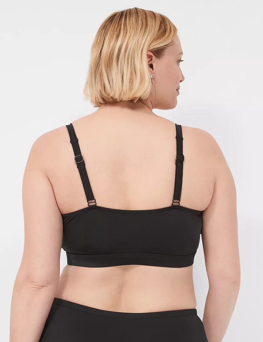 Lane Bryant No-Wire Women Bikini Top Black | HYI9195ZY