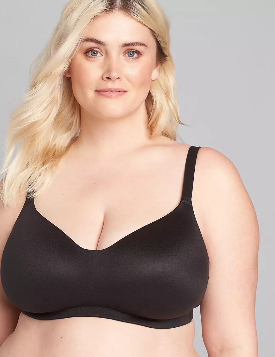 Lane Bryant No-Wire Women Bralettes Black | UPH256CT