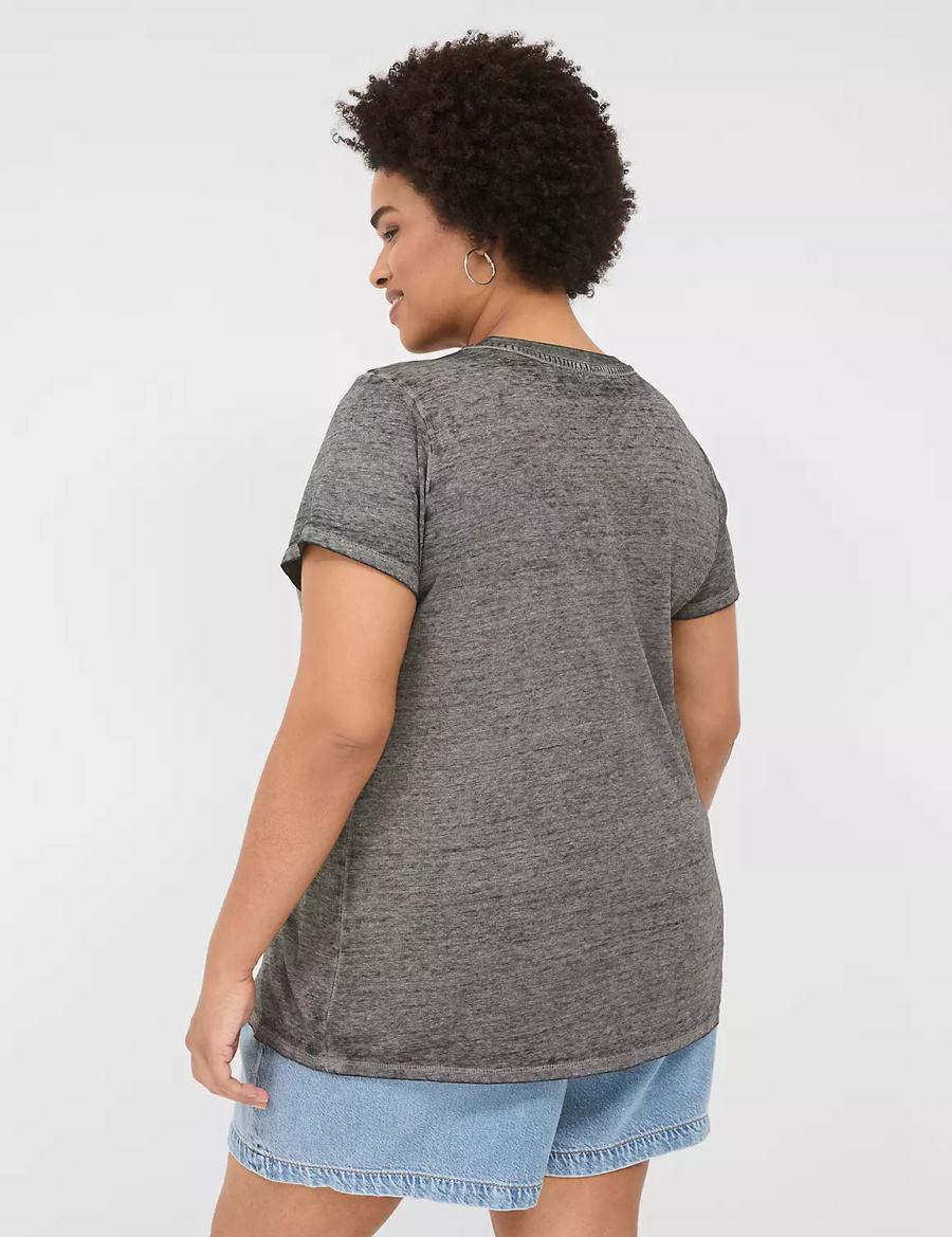 Lane Bryant On The Road Graphic Tee Women T Shirts Grey | OJZ5072EL