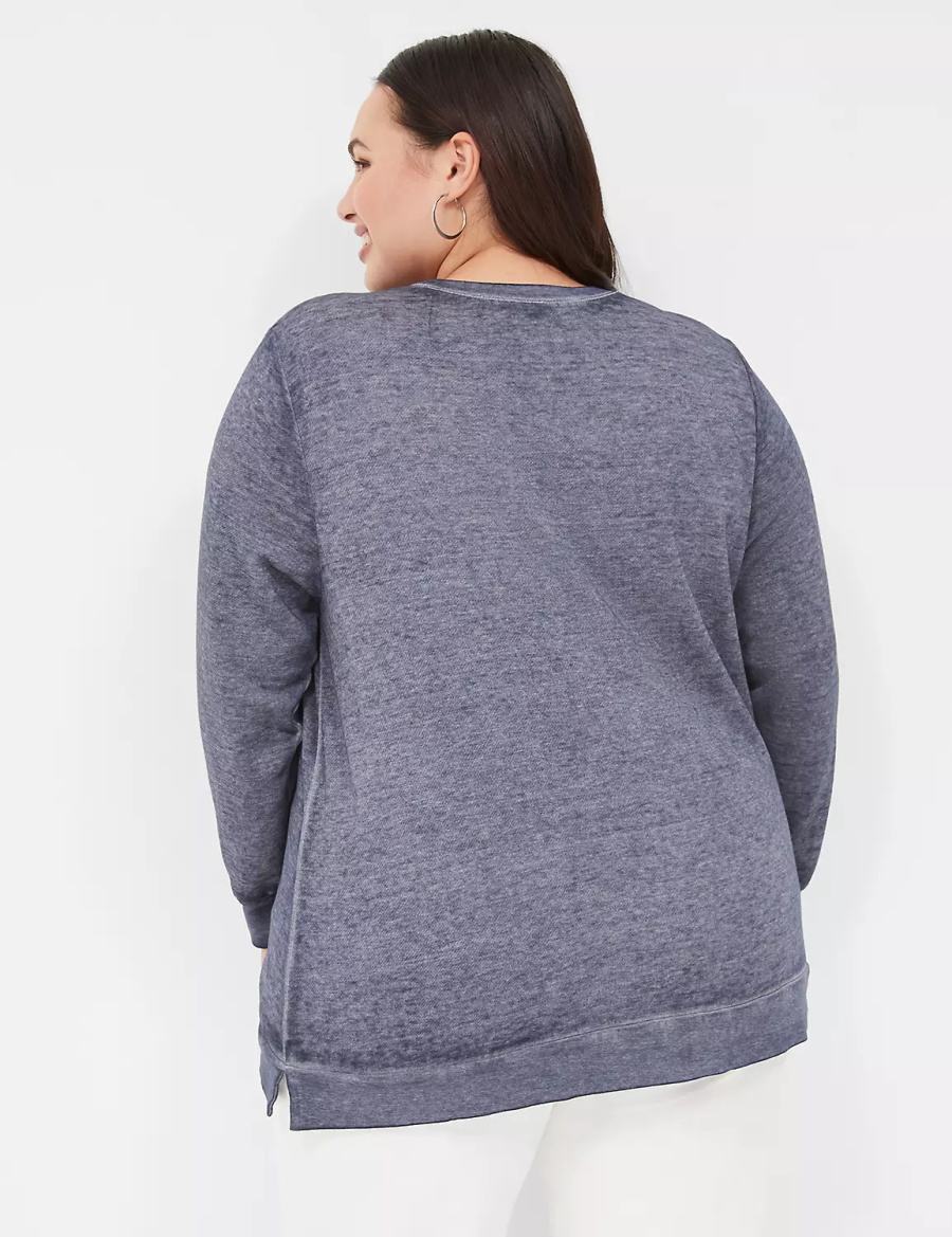 Lane Bryant Optimist Graphic Women Sweatshirts Blue | NET5788PZ