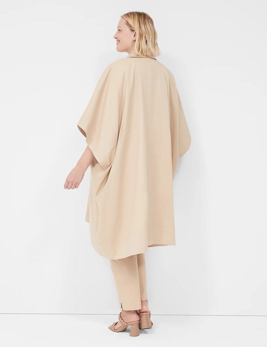 Lane Bryant Oversized Trench Poncho Women Ponchos Khaki | SOM5787LC