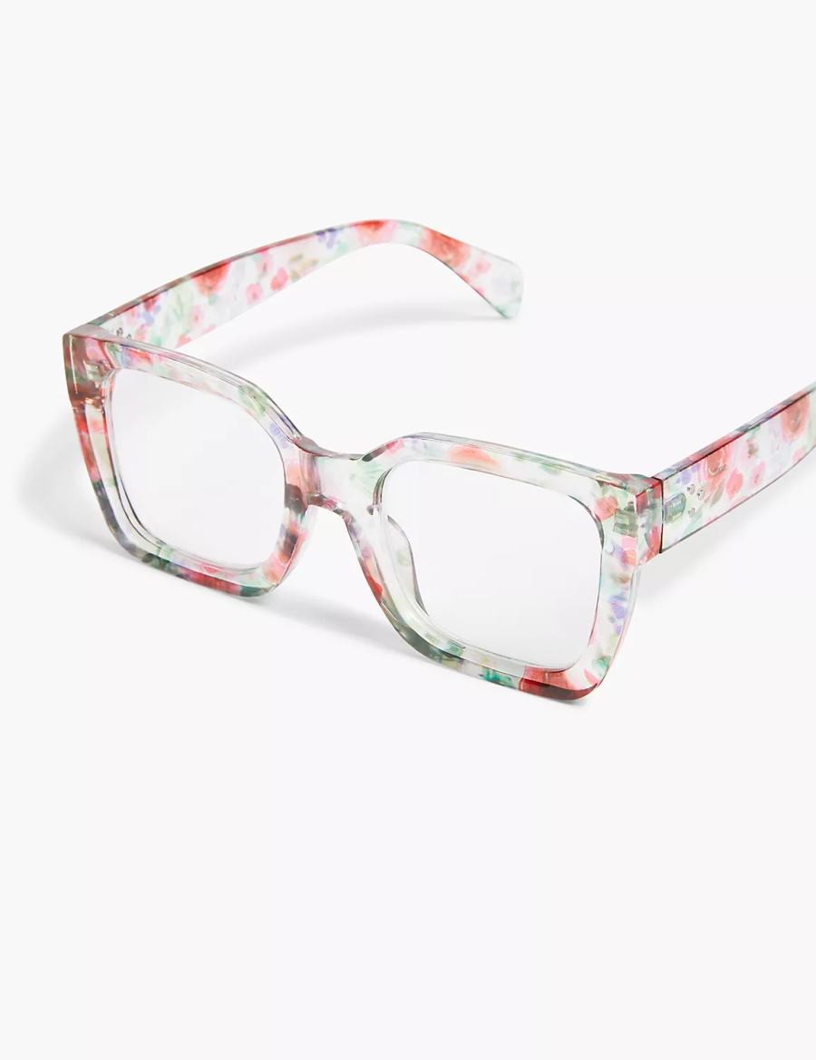 Lane Bryant Pastel Rose Square Reading Women Glasses Red Multicolor | MBY8482IL