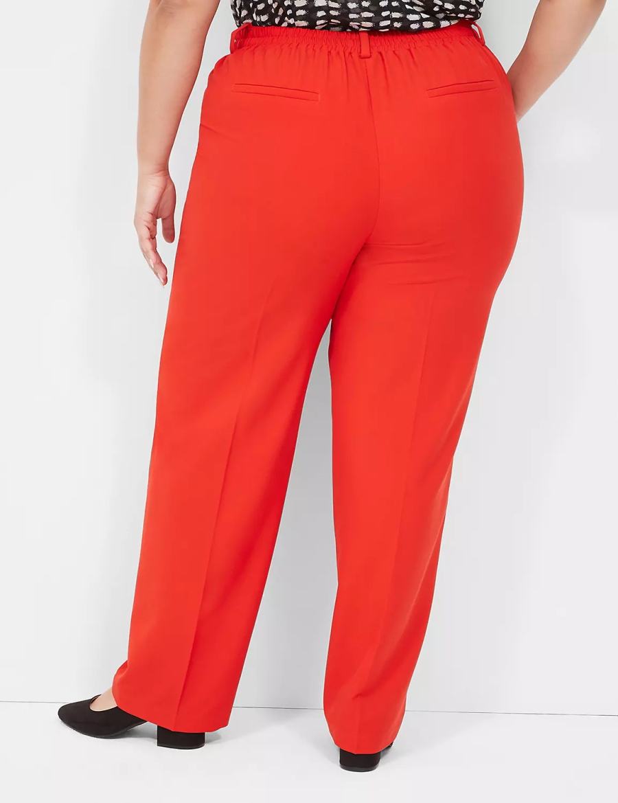 Lane Bryant Perfect Drape Pull-On Straight Women Pants Red | DNK8479JO