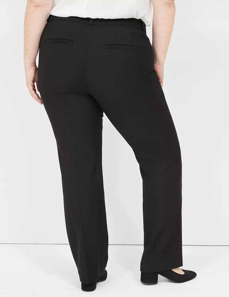 Lane Bryant Perfect Drape Straight Women Pants Black | ISI17100HP