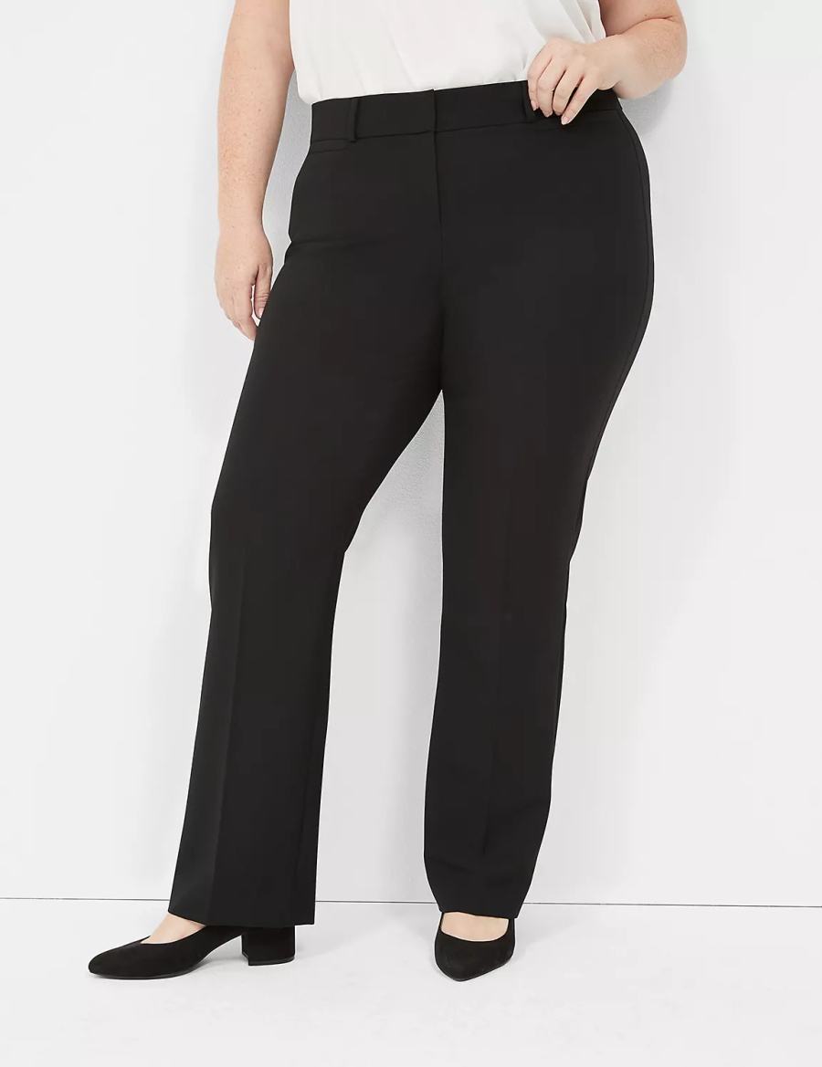 Lane Bryant Perfect Drape Straight Women Pants Black | ISI17100HP