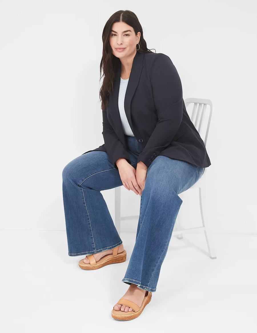 Lane Bryant Perfect Drape Women Blazers Blue | TYD8197TD