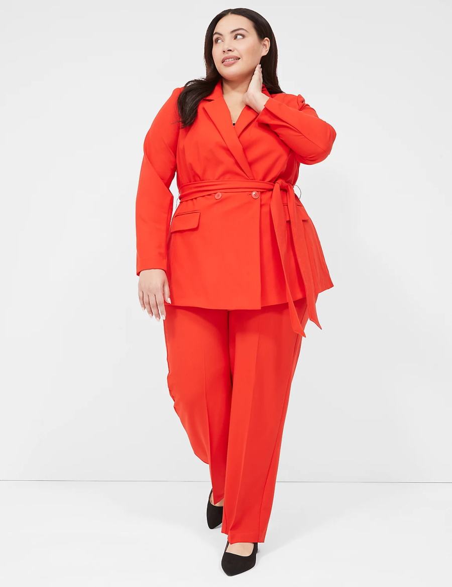 Lane Bryant Perfect Drapeed Women Blazers Red | YAZ3468LC