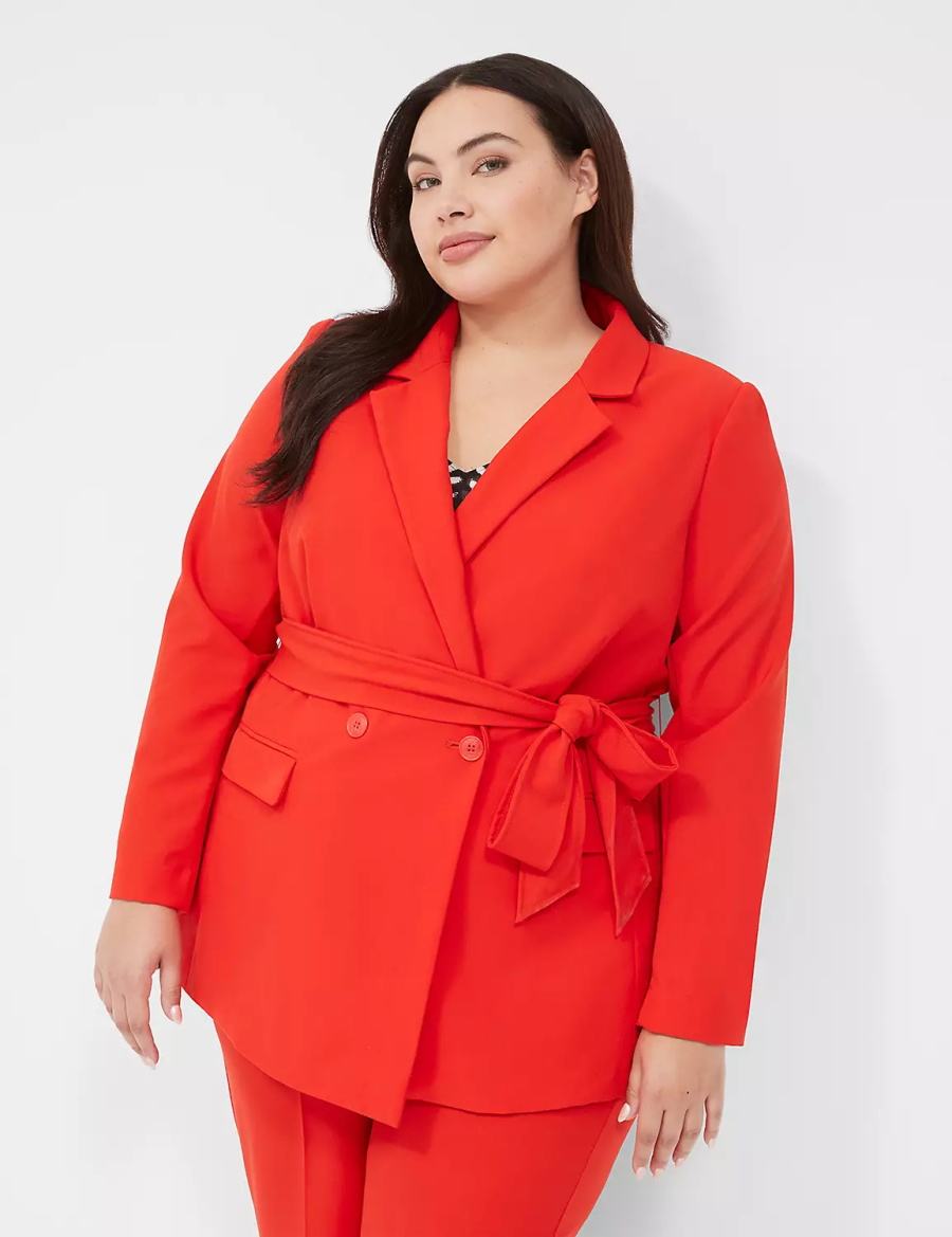 Lane Bryant Perfect Drapeed Women Blazers Red | YAZ3468LC