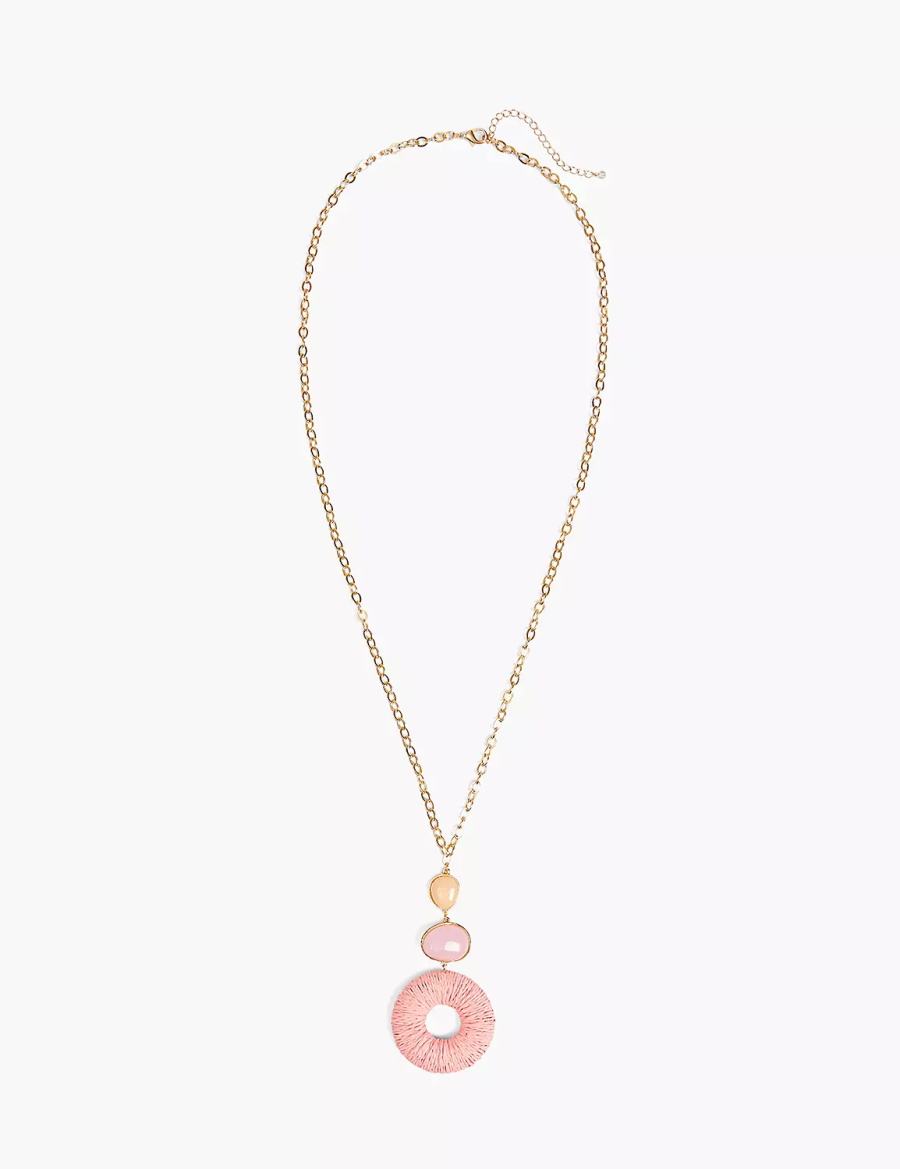 Lane Bryant Pink Women Pendant Necklace Gold | YQN586JZ