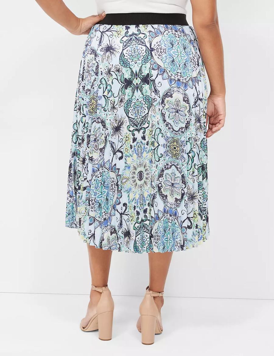 Lane Bryant Pleated Women Skirts Blue | LDW8138NF