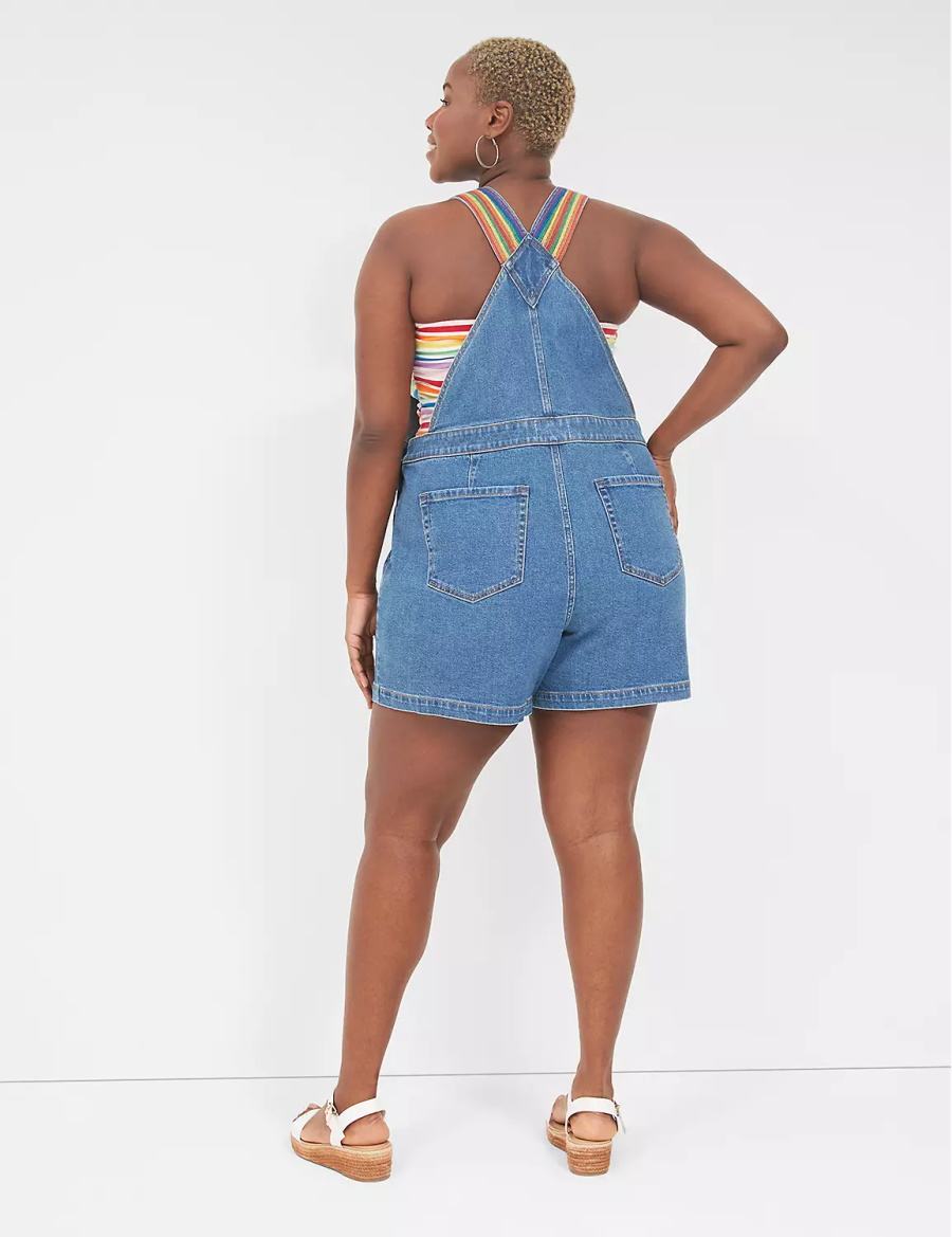 Lane Bryant Pride Boyfriend Denim Women Overall Blue | RIV4550TO