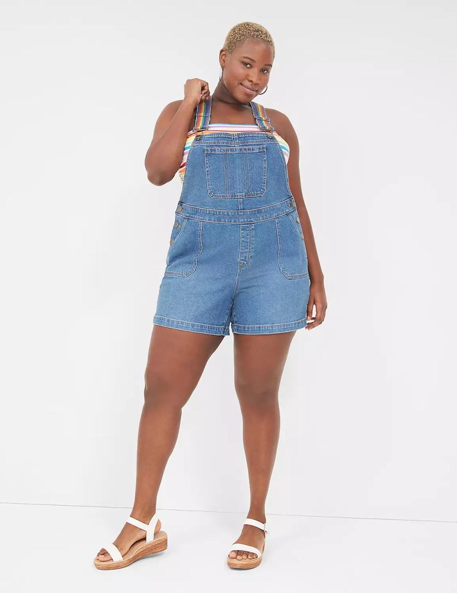 Lane Bryant Pride Boyfriend Denim Women Overall Blue | RIV4550TO