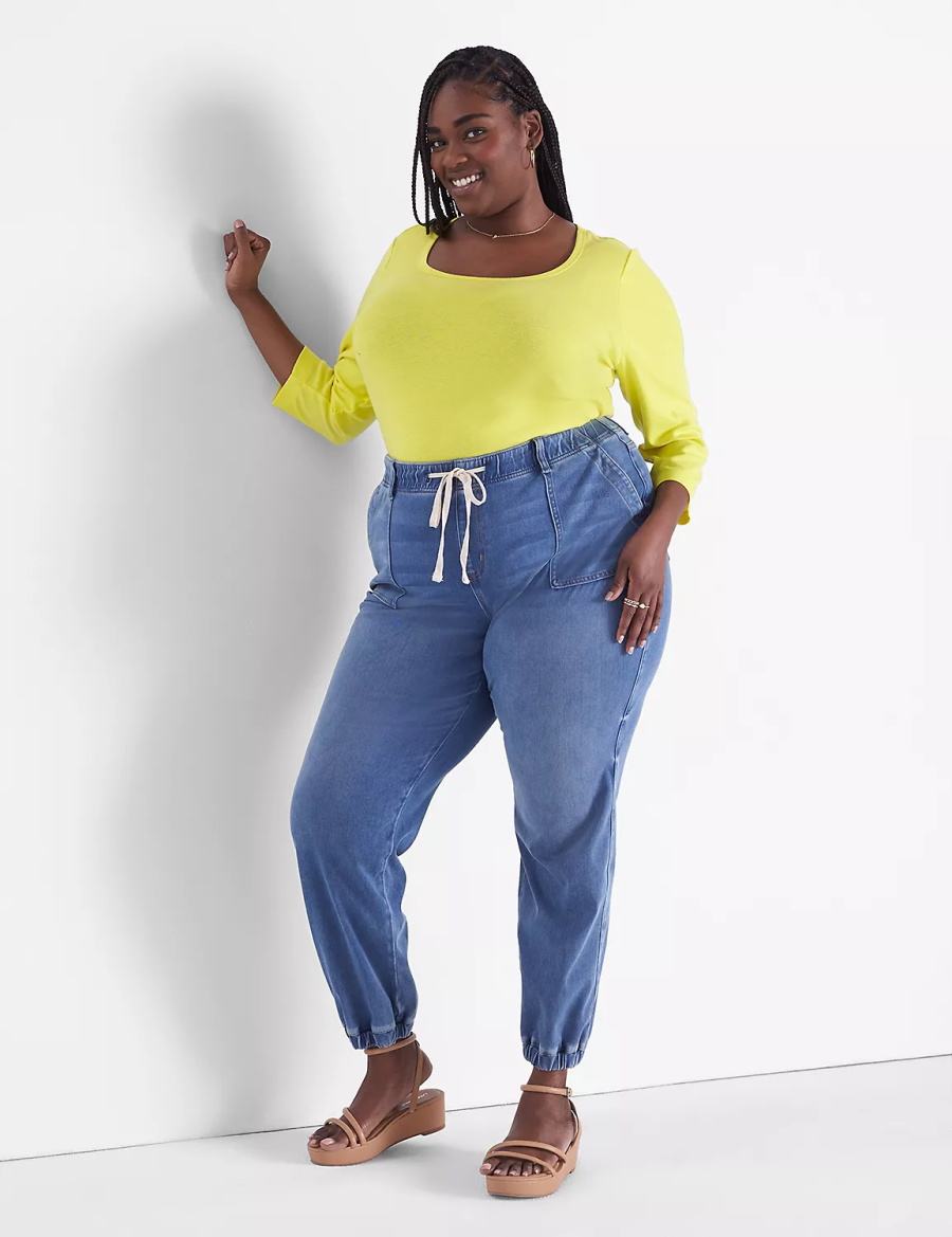 Lane Bryant Pull-On Boyfriend Jogger Women Jeans Blue | EAG824ZL