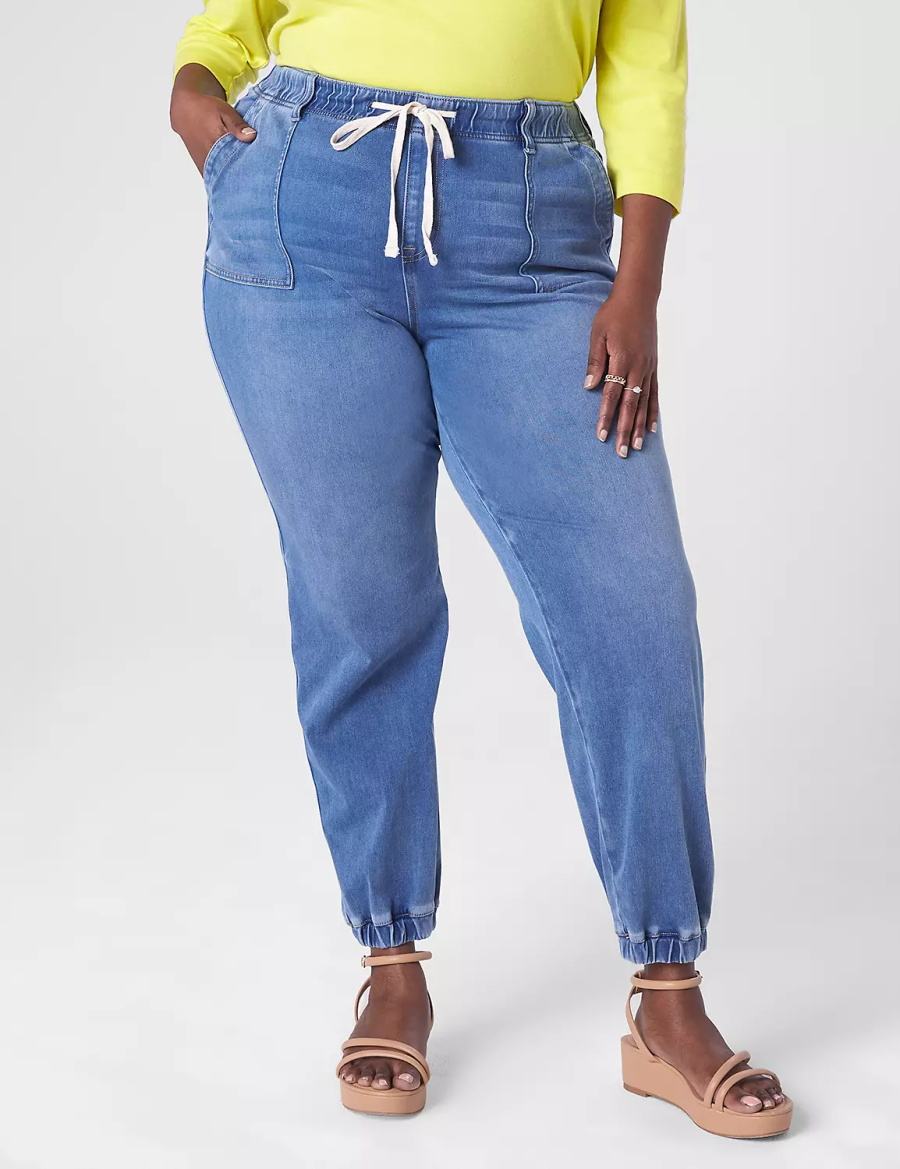 Lane Bryant Pull-On Boyfriend Jogger Women Jeans Blue | EAG824ZL