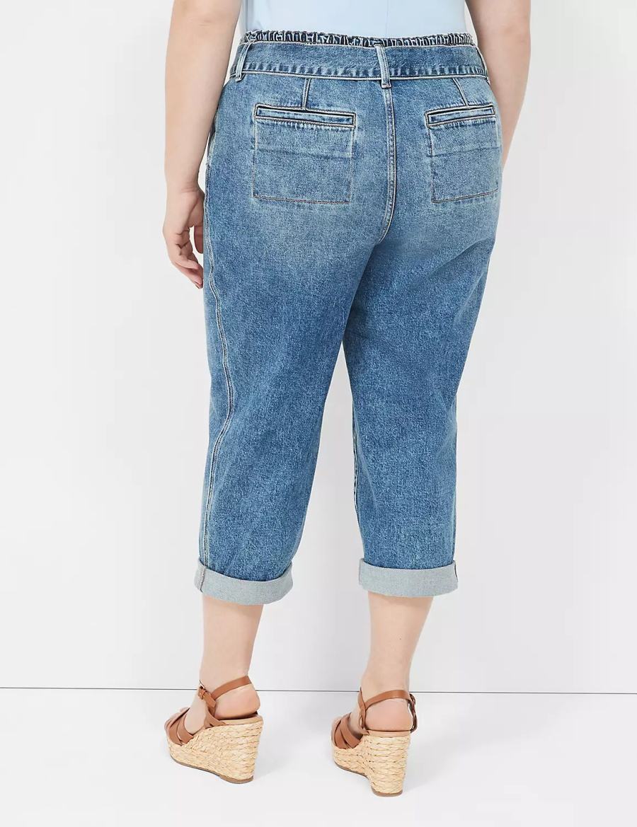 Lane Bryant Pull-On Fit Boyfriend Women Jeans Blue | VHQ715UJ