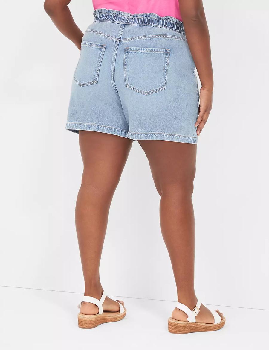 Lane Bryant Pull-On Fit Flirty Jean Women Shorts Light Blue | MIG5289DP