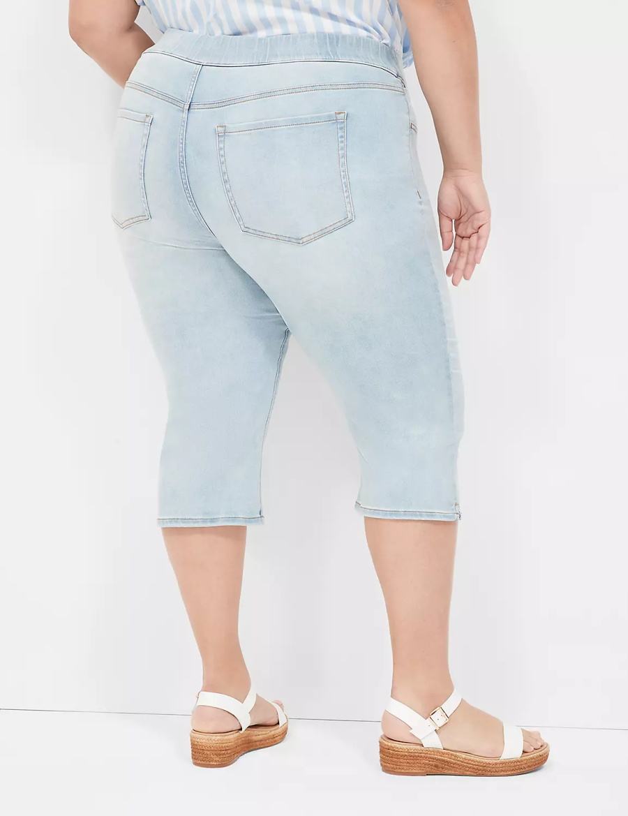 Lane Bryant Pull-On Fit High-Rise Pedal Women Jeggings Light Blue | SRS6290BH