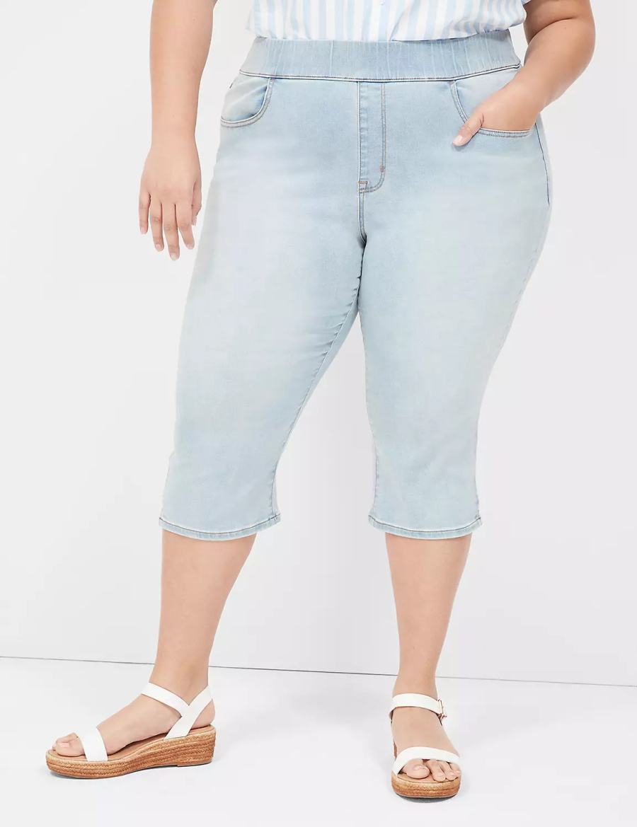 Lane Bryant Pull-On Fit High-Rise Pedal Women Jeggings Light Blue | SRS6290BH