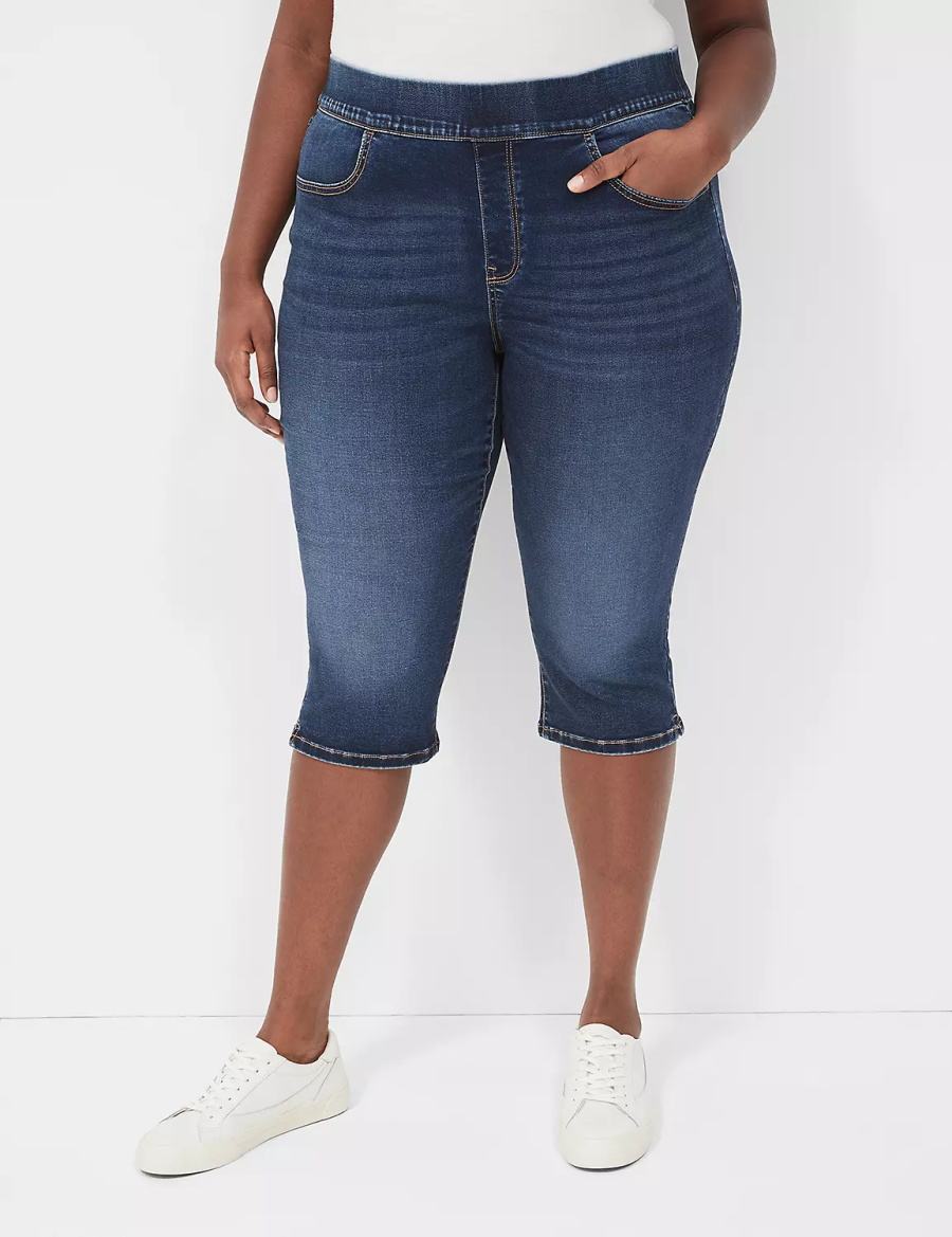 Lane Bryant Pull-On Fit High-Rise Pedal Women Jeggings Blue | QXE9051IO